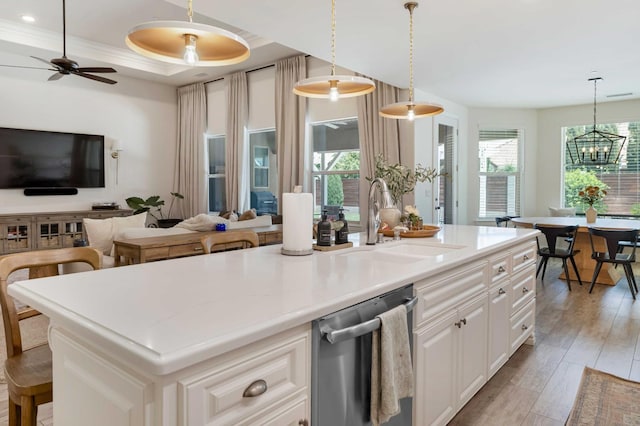 2506 20th Ave, Kingsburg, CA 93631 - kitchen with a sink, open floor plan, stainless steel dishwasher, and healthy amount of natural light
