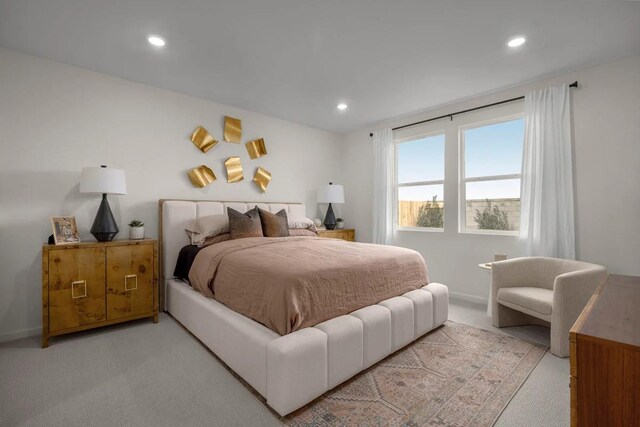 2173 Sylmar Ave, Fresno, CA 93725 - bedroom featuring recessed lighting, light colored carpet, and baseboards