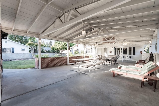 view of patio featuring outdoor dining space
