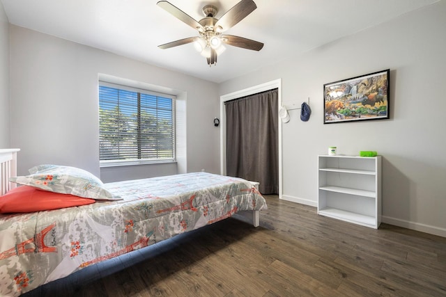 37086 Marciel Ave, Madera, CA 93636 - bedroom with wood finished floors, baseboards, and a ceiling fan