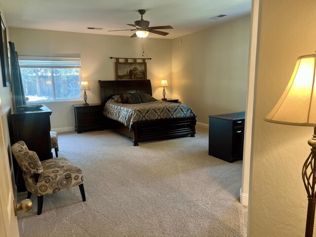 2604 W Taylor, Visalia, CA 93291 - bedroom featuring carpet flooring, baseboards, and ceiling fan