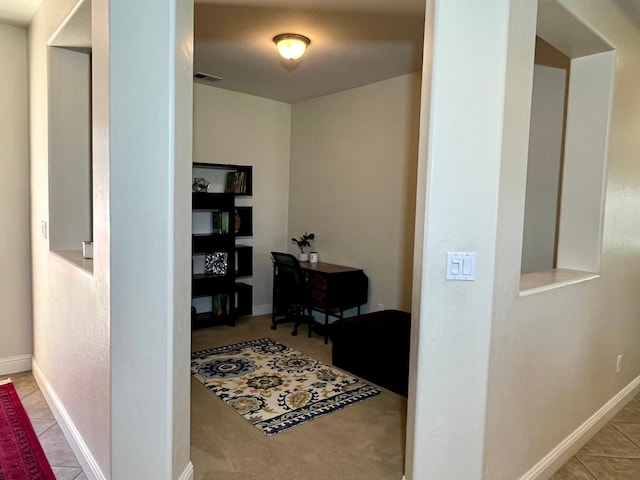 2604 W Taylor, Visalia, CA 93291 - hallway with baseboards and tile patterned flooring