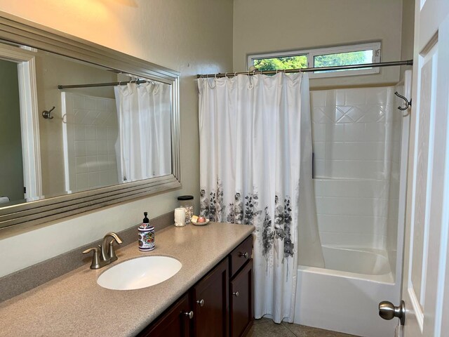 2604 W Taylor, Visalia, CA 93291 - full bathroom featuring vanity and shower / tub combo with curtain