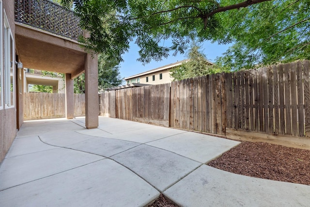 view of patio with a fenced backyard