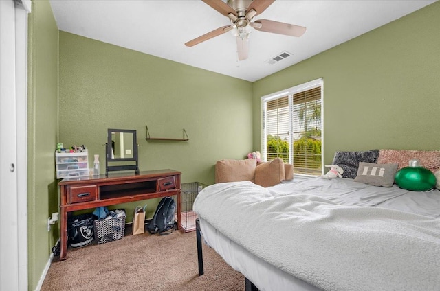 1601 El Paso, Dinuba, CA 93618 - bedroom featuring carpet floors and ceiling fan