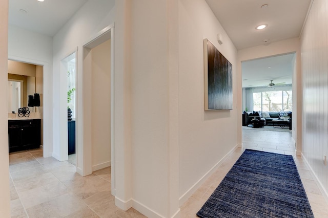 1173 Maclure Ave W, Madera, CA 93636 - corridor featuring light tile patterned floors, recessed lighting, and baseboards