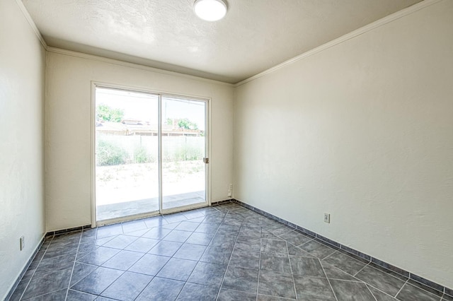 3757 E Farrin Ave, Fresno, CA 93726 - spare room with crown molding and a textured ceiling