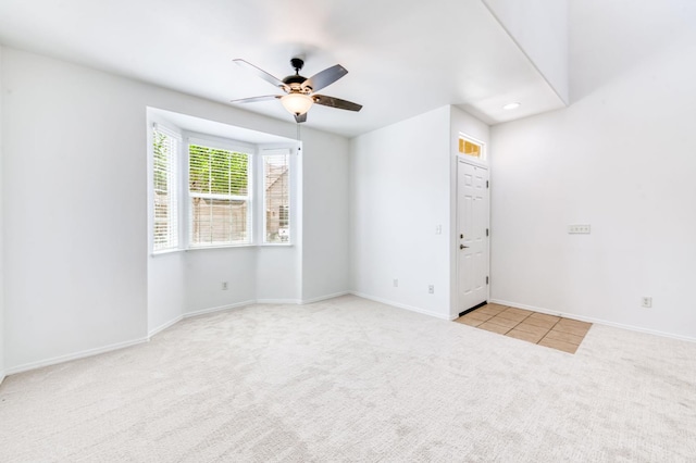 83 W Bohemia Ln, Clovis, CA 93619 - empty room featuring carpet floors, a ceiling fan, baseboards, and recessed lighting