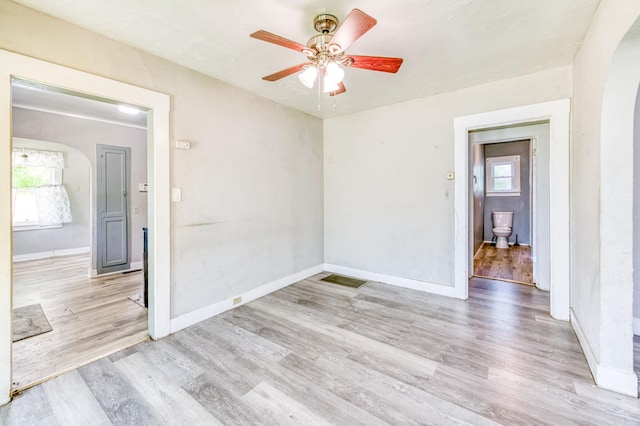 1934 N Vagedes Ave, Fresno, CA 93705 - spare room featuring wood finished floors, baseboards, and ceiling fan