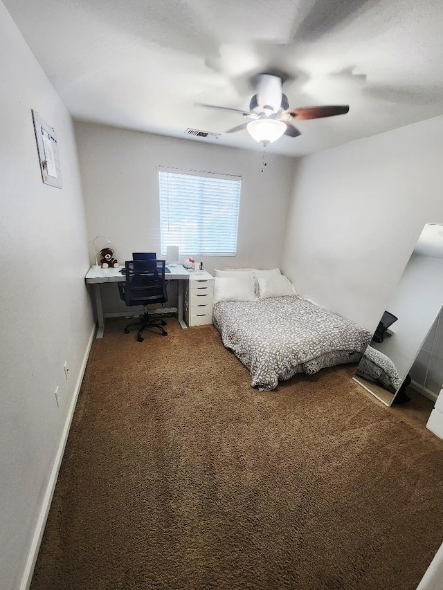 5788 E Mono St, Fresno, CA 93727 - bedroom with a desk, carpet, baseboards, and a ceiling fan