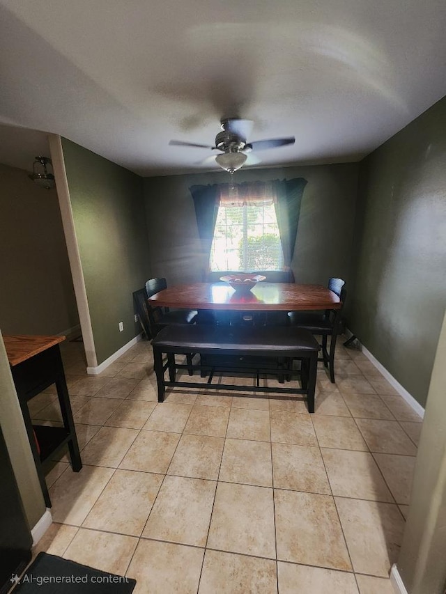 5788 E Mono St, Fresno, CA 93727 - dining space with a ceiling fan and light tile patterned floors