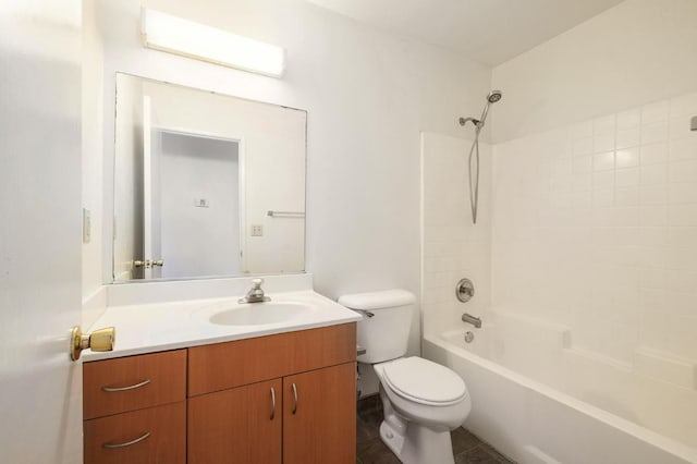 2063 S Tupman Ave, Fresno, CA 93706 - bathroom featuring toilet, vanity, and shower / bathtub combination