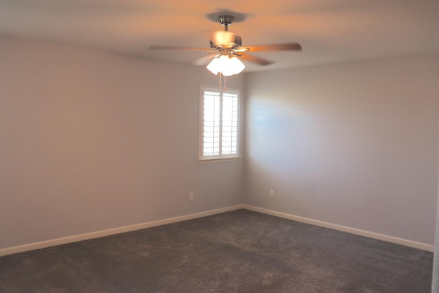 1884 Clover, Dinuba, CA 93618 - spare room featuring ceiling fan, baseboards, and dark colored carpet