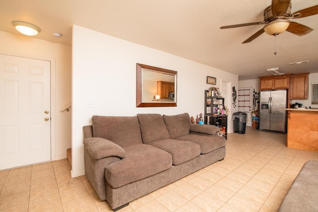 45704 Butternut Ln, Yokuts Valley, CA 93675 - living area featuring a ceiling fan and light tile patterned floors