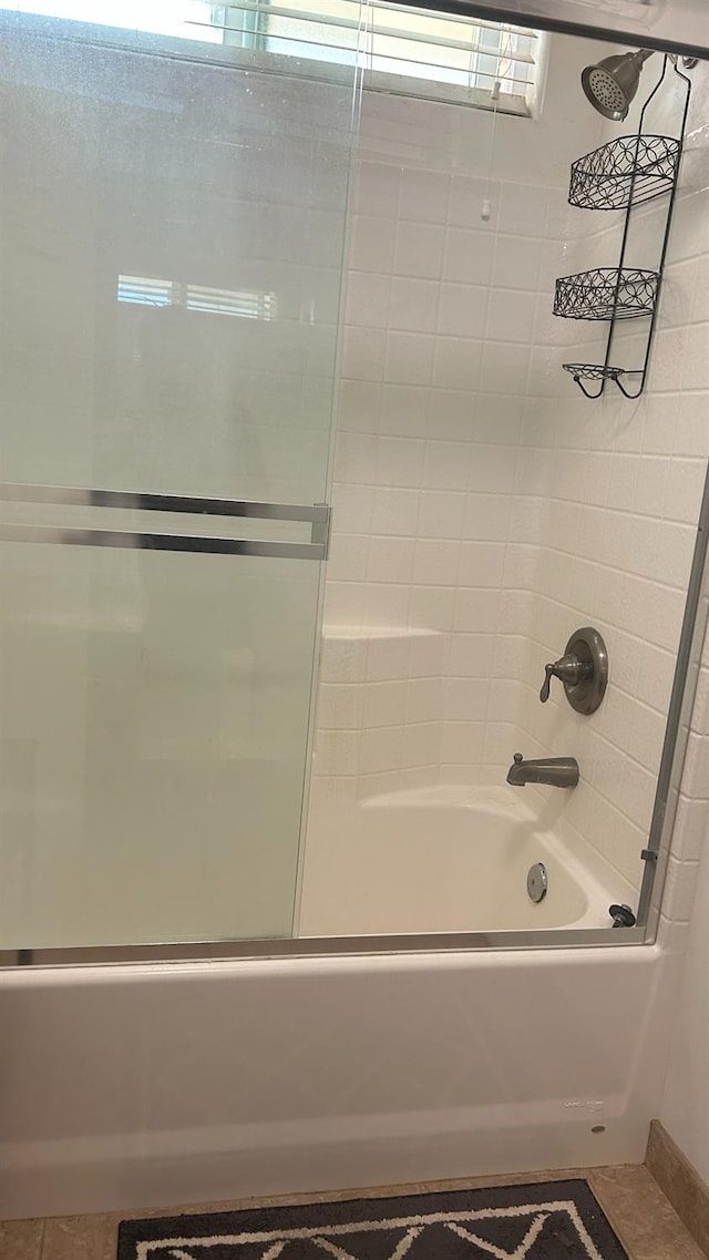 45704 Butternut Ln, Yokuts Valley, CA 93675 - full bathroom featuring shower / bath combination with glass door and tile patterned floors