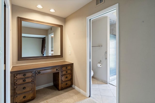 1322 W Millbrae Ave, Fresno, CA 93711 - bathroom featuring toilet, vanity, baseboards, and recessed lighting