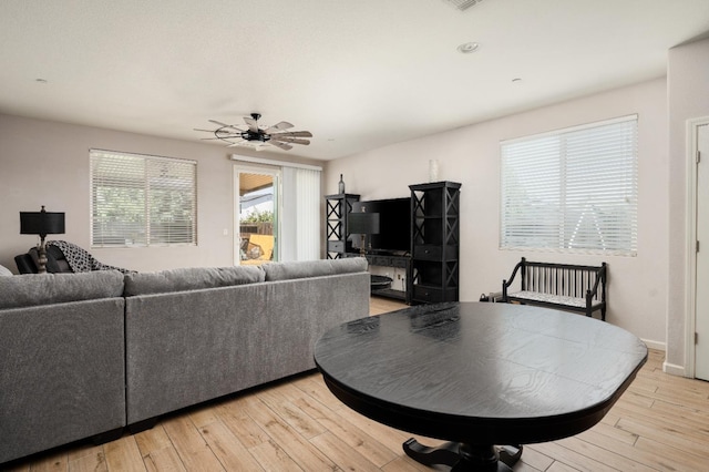 2326 W Flagstaff, Visalia, CA 93291 - living area with a ceiling fan and light wood finished floors
