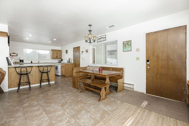 56981 Sequoia Dr, Springville, CA 93265 - dining room featuring a chandelier and recessed lighting