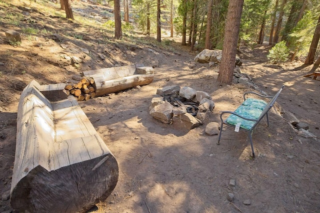 56981 Sequoia Dr, Springville, CA 93265 - view of yard featuring an outdoor fire pit