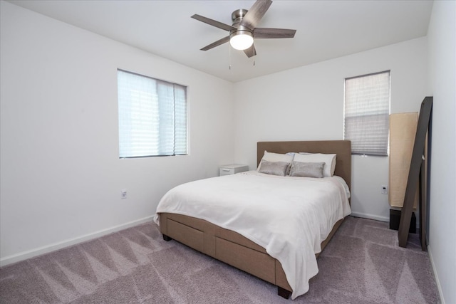 6618 E Grant Ave, Fresno, CA 93727 - bedroom with carpet, baseboards, and ceiling fan