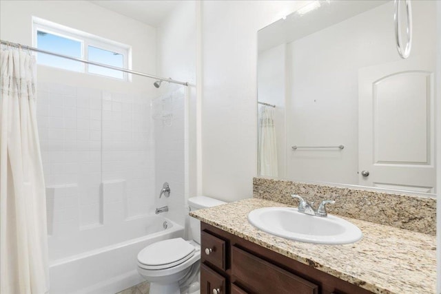 1799 Bolton Ave, Tulare, CA 93274 - bathroom featuring toilet, vanity, and shower / tub combo with curtain