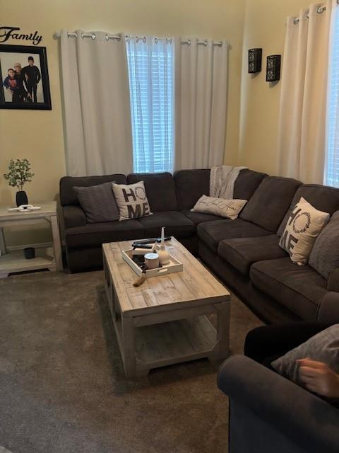 783 W Bordeaux Ln, Clovis, CA 93619 - living room with dark carpet and healthy amount of natural light