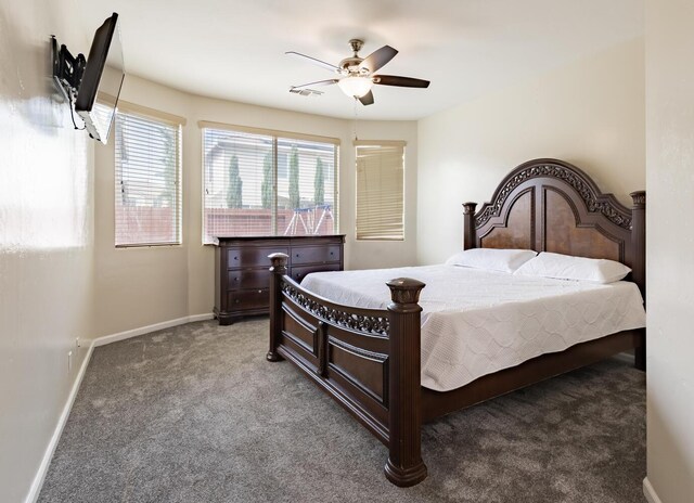 7026 E Dayton Ave, Fresno, CA 93737 - bedroom featuring carpet floors, baseboards, and ceiling fan