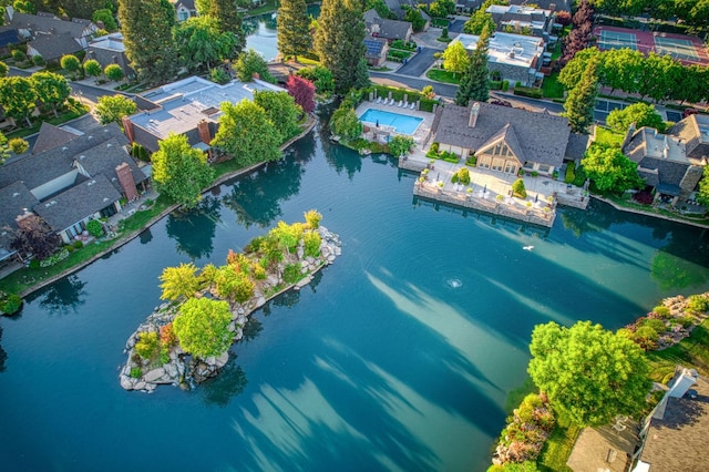 2895 W Kensington Ln, Fresno, CA 93711 - aerial perspective of suburban area featuring a large body of water
