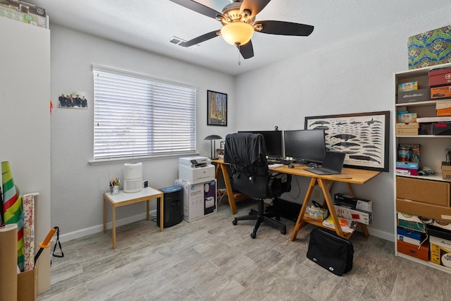 2141 Akers St, Visalia, CA 93277 - office featuring a ceiling fan and baseboards