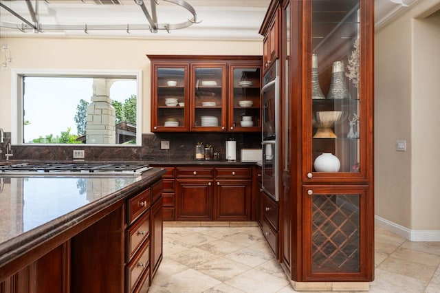 14215 Killarney Dr, Madera, CA 93636 - bar area with stainless steel appliances and backsplash