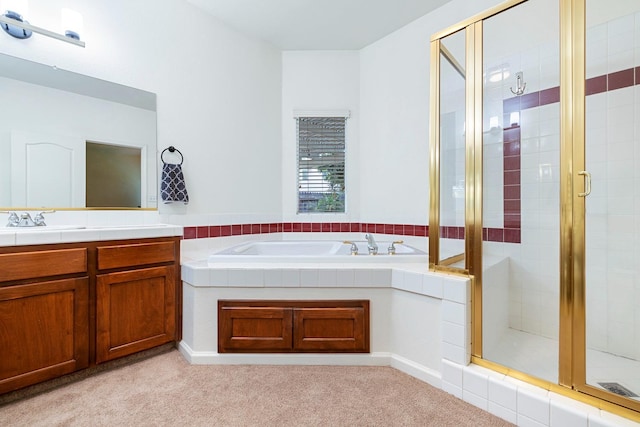 2871 E Ryan Ln, Fresno, CA 93720 - bathroom with a shower stall, a bath, and vanity