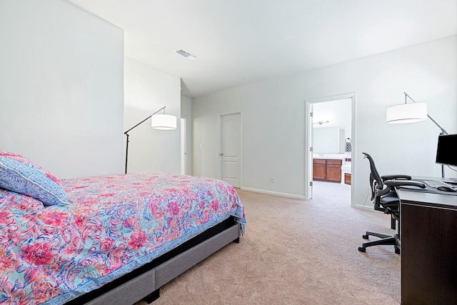 2871 E Ryan Ln, Fresno, CA 93720 - bedroom featuring light carpet, an office area, and baseboards