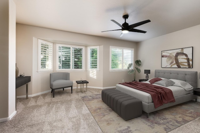 2176 E Pinehurst Ave, Fresno, CA 93730 - carpeted bedroom featuring baseboards and ceiling fan