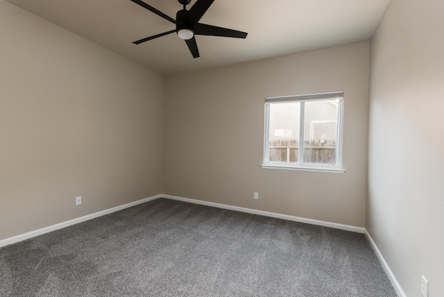 2176 E Pinehurst Ave, Fresno, CA 93730 - spare room featuring dark carpet, a ceiling fan, and baseboards