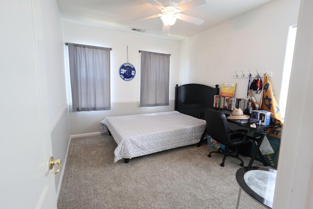 2143 Everglade Ave, Clovis, CA 93619 - carpeted bedroom featuring a desk and ceiling fan