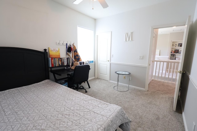 2143 Everglade Ave, Clovis, CA 93619 - bedroom with carpet flooring, a ceiling fan, and baseboards