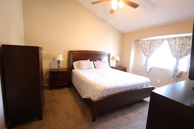1866 E Goshen Ave, Fresno, CA 93720 - bedroom featuring lofted ceiling, carpet, and ceiling fan