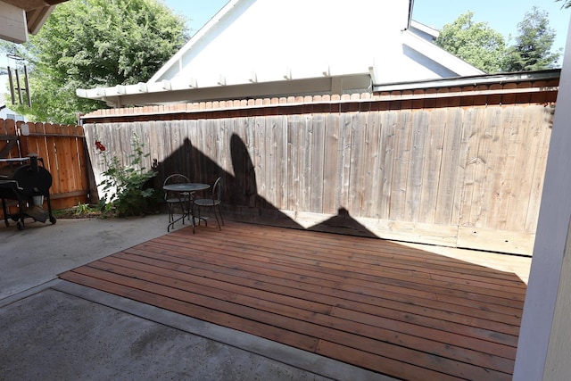 1866 E Goshen Ave, Fresno, CA 93720 - wooden deck featuring a patio and grilling area