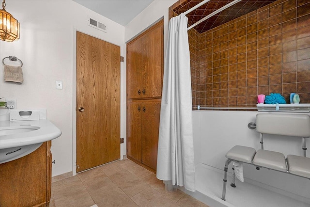 3595 W Magill Ave, Fresno, CA 93711 - full bathroom with vanity and a shower with curtain