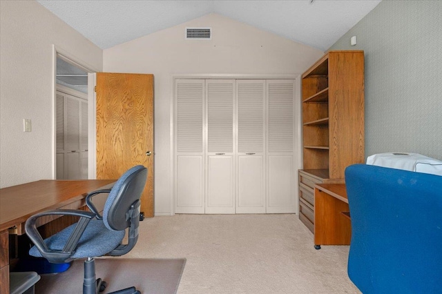 3595 W Magill Ave, Fresno, CA 93711 - office area featuring vaulted ceiling and light colored carpet