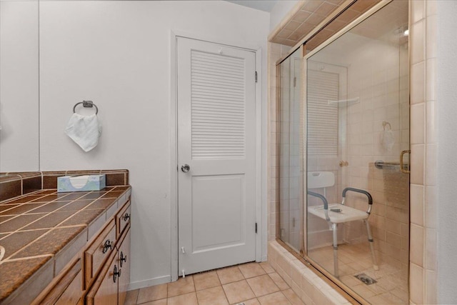 3595 W Magill Ave, Fresno, CA 93711 - bathroom featuring a shower stall and tile patterned floors