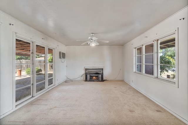 2626 E Princeton Ave, Fresno, CA 93703 - unfurnished living room featuring carpet floors and ceiling fan