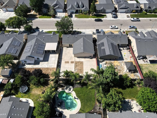 5164 W Michigan Ave, Fresno, CA 93722 - aerial view of property and surrounding area featuring nearby suburban area and a pool