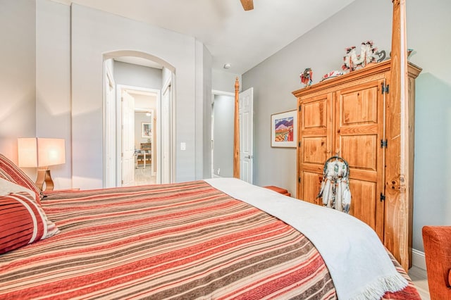 3081 Serena Ave, Clovis, CA 93619 - bedroom with arched walkways and a ceiling fan