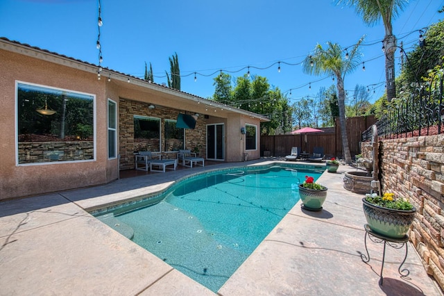 3081 Serena Ave, Clovis, CA 93619 - view of pool featuring a patio area and a fenced backyard
