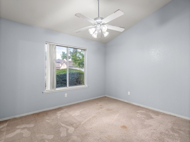 474 E Alluvial Ave Unit 139, Fresno, CA 93720 - spare room featuring carpet floors, ceiling fan, baseboards, and vaulted ceiling