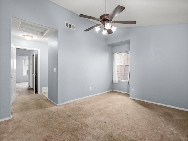 474 E Alluvial Ave Unit 139, Fresno, CA 93720 - carpeted spare room featuring a ceiling fan, attic access, and baseboards