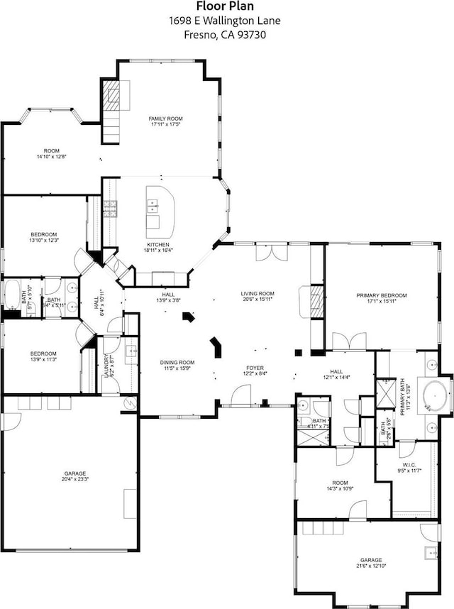 1698 E Wallington Ln, Fresno, CA 93730 - home floor plan