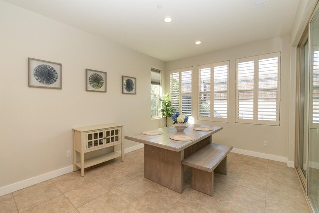 385 Fir St W, Madera, CA 93636 - dining area featuring recessed lighting, baseboards, and light tile patterned floors