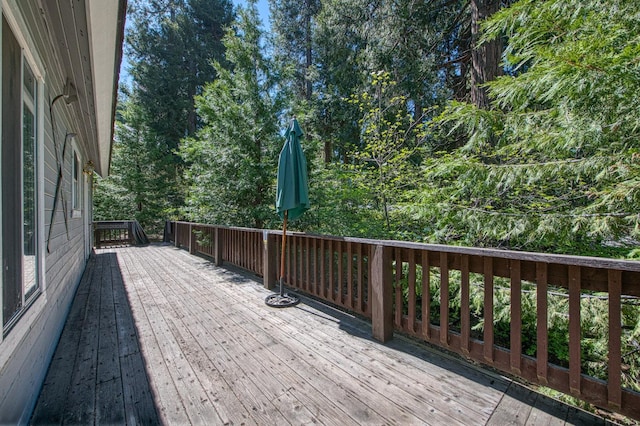 42357 Hanging Branch Rd, Shaver Lake, CA 93664 - view of wooden terrace